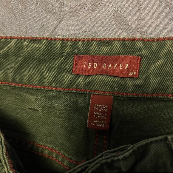 Ted Baker Jeans Tinned Sardines Green Button Fly Size 32R - Picture 3 of 11